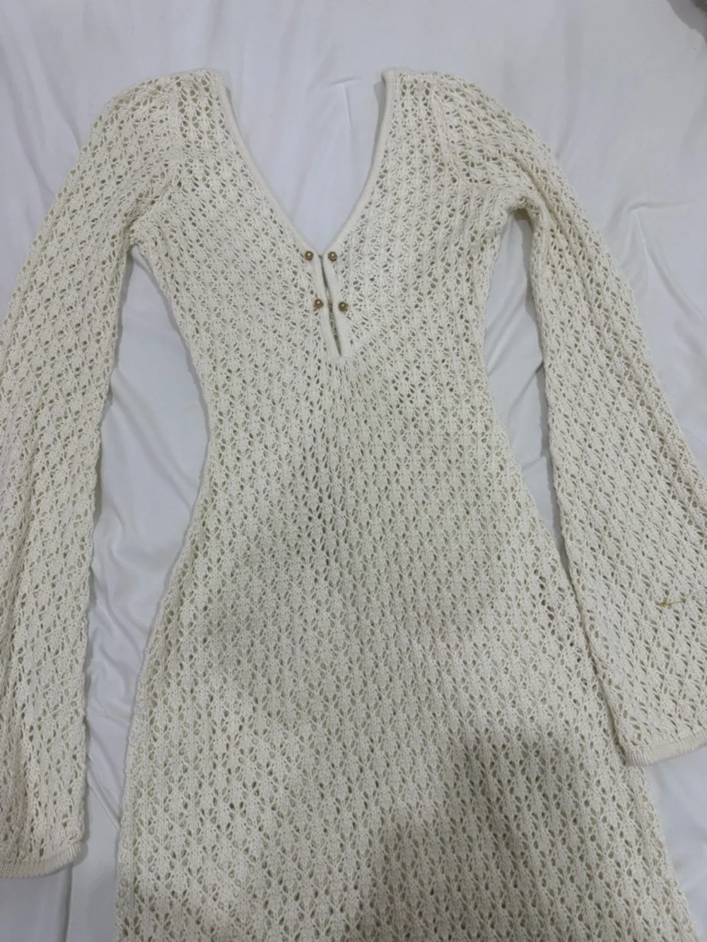 MESHKI KAYLEIGH CROCHET MAXI KNIT DRESS - Picture 7 of 8